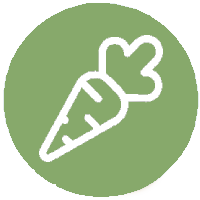 Karotten-Symbol mit grünem Hintergrund